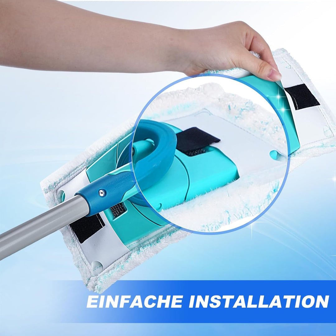 KEEPOW 4 Wischbezüge für Leifheit Clean Twist M Ergo Micro Duo, Bodenwischer Ersatzbezüge mit 2-Fase
