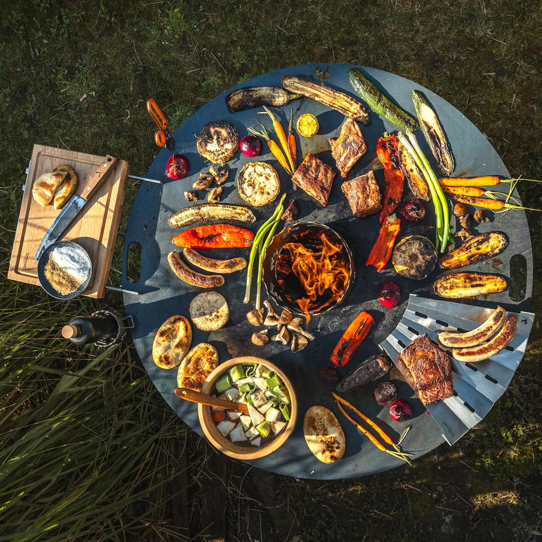Grillrost.com Das Original Feuerplatte 80 &amp; 100cm und Zubehör für Feuertonnen und Kugelgrills, Gröss