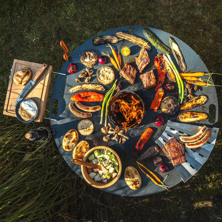 Grillrost.com Das Original Feuerplatte 80 &amp; 100cm und Zubehör für Feuertonnen und Kugelgrills, Gröss