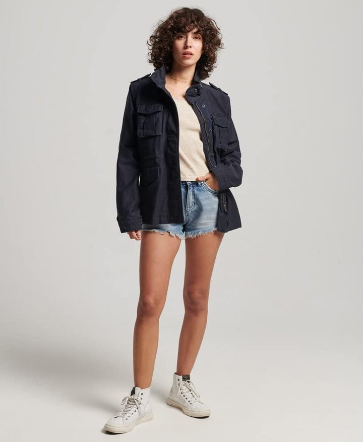 Superdry Damen Militärjacke Jacke 36 finster marineblau, 36 finster marineblau