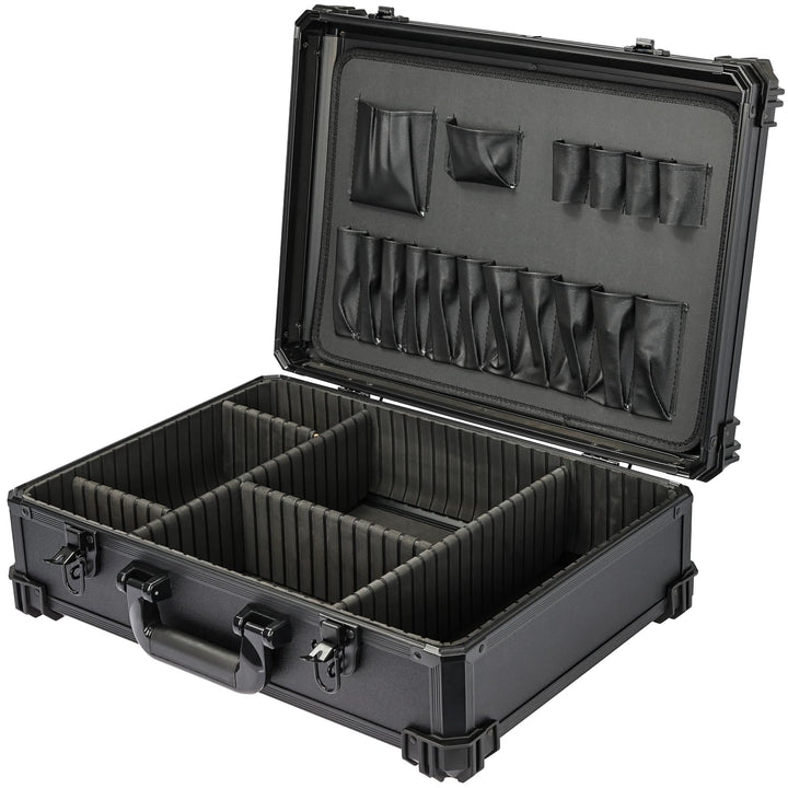 HMF Werkzeugkoffer leer, Werkzeugkasten gross mit individueller Fachaufteilung | 46 x 33 x 15 cm Ohn