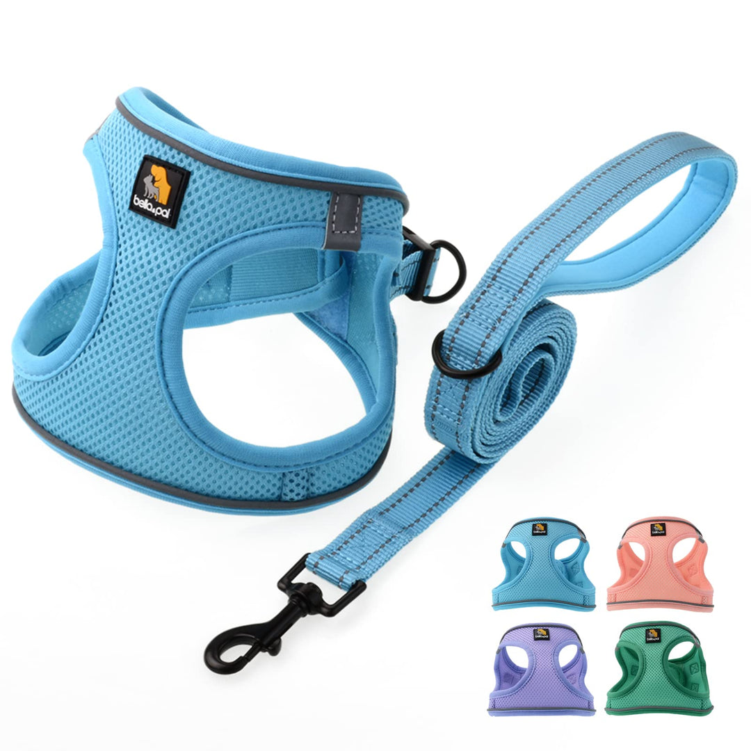 BELLA &amp; PAL Hundegeschirr Kleine Hunde mit Leine, Step-in Geschirr aus Air Mesh, Anti Zug Reflektier
