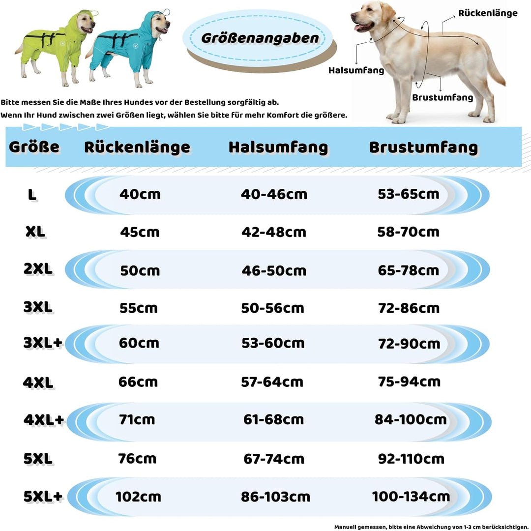 Wasserdichter Hunderegenmantel Leichter hundepullover mit integrierten beinabschlüssen und Abnehmbar