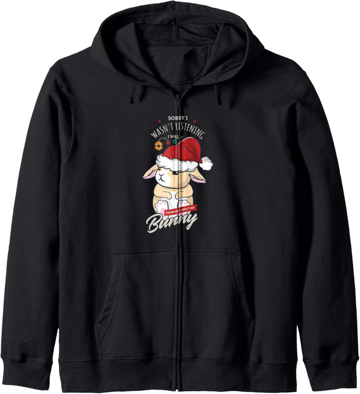 Thinking About My Bunny Lustig Hase Tierlieb Kapuzenjacke