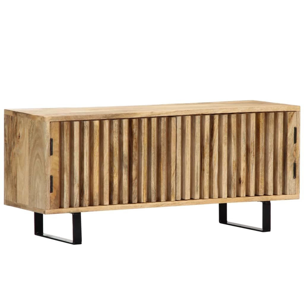 vidaXL Mangoholz Massiv TV Schrank mit 2 Türen TV Board Möbel Lowboard Fernsehschrank Fernsehtisch S
