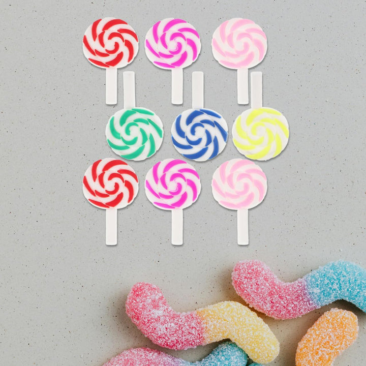 ULTNICE 36 StüCk Diy Lutscher Verzierungen Aus Polymer Clay Bunte Regenbogen Lollipops Bastelset FüR