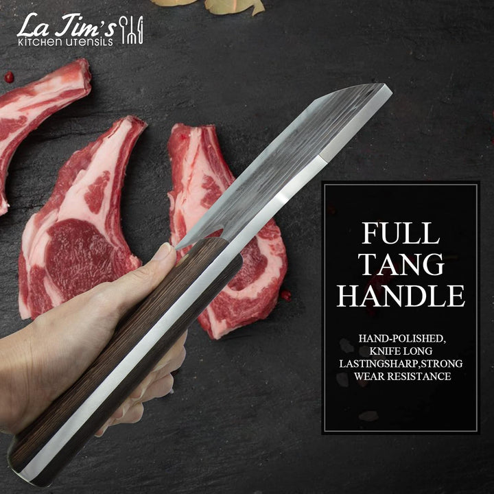 LA TIM'S Hackmesser, 0,85KG schweres Hackbeil, handgeschmiedetem Kohlenstoffstahl Fleischbeil, Fleis