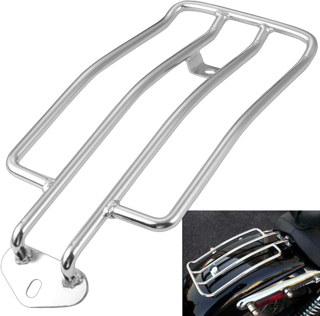 KATUR Motorrad Gepäckträger Unterstützung Regal Passt Hinten Solo Sitz 280mm (11 ") Silber Für Harle