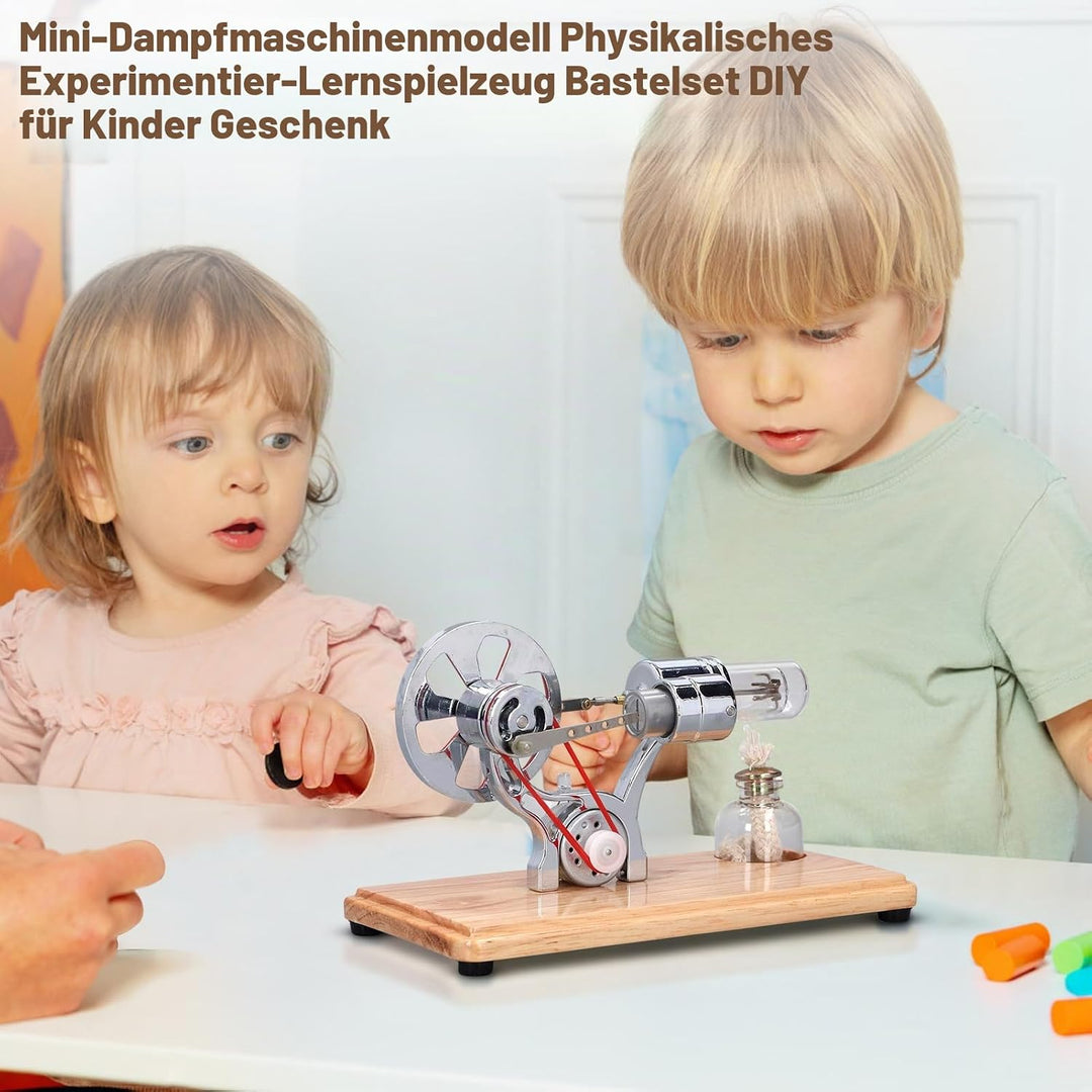 Plplaaoo Heissluft-Stirlingmotor Modell aus Metall mit LED-Licht – Stirling Motor Lernspielzeug &amp; Ge