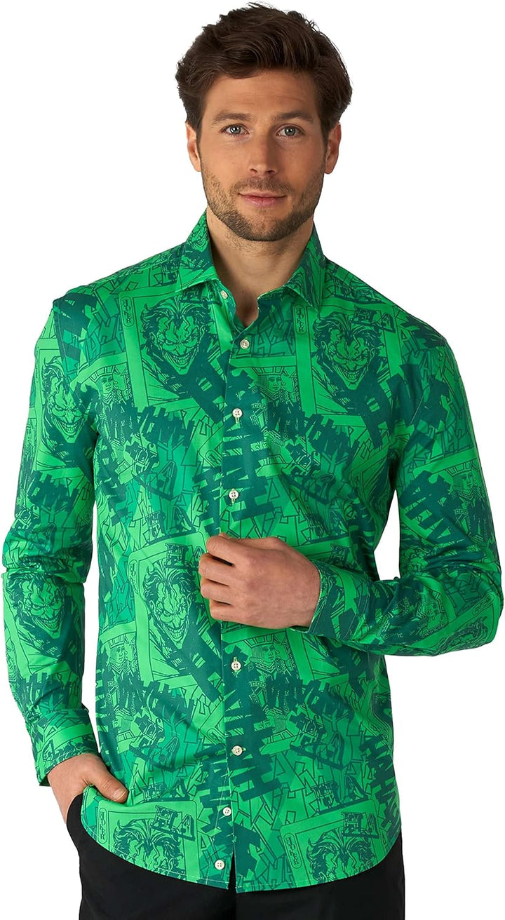 OppoSuits Herrenhemd - Offizielles DC Comics Warner Bros - The Joker â„¢ Button-Down-Hemd - Taillier