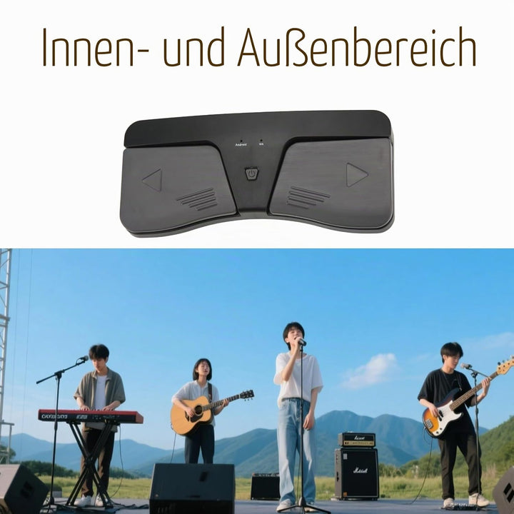 Page Turner Pedal für Tablets, Kabelloses Fusspedal Musik Page Turner für IOS, für Android, Batterie
