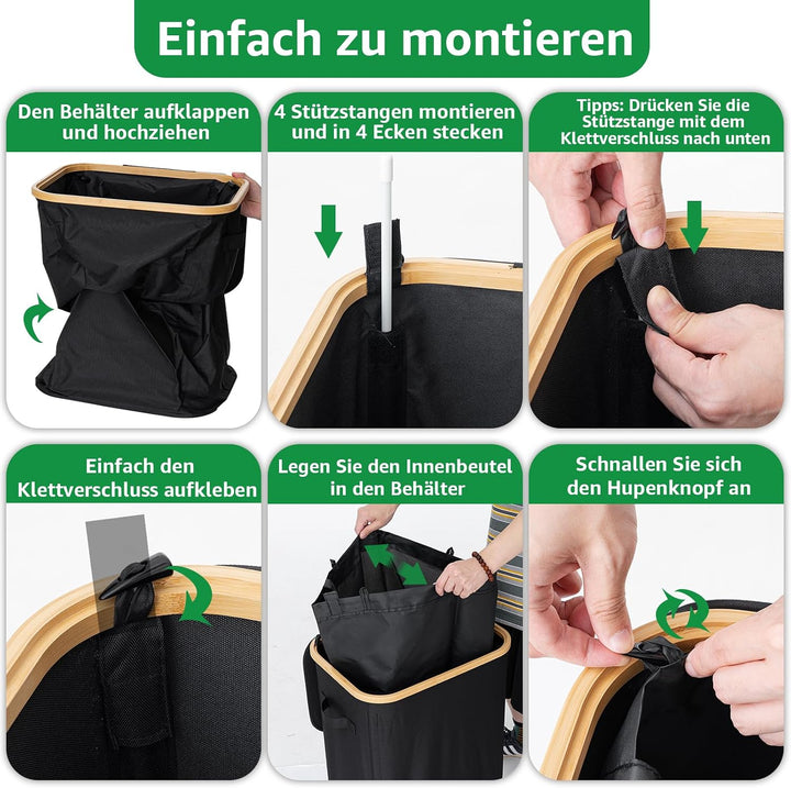 GARPROVM 100L Pfandflaschen Sammelbehälter, Flaschensammler mit Öffnung Sichtfenster 2 Wiederverwend