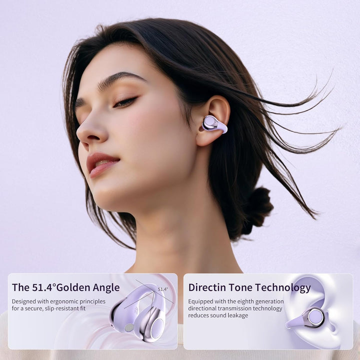 Open-Ear-Kopfhörer I5, Kabellose Bluetooth 6.0 Clip-On-Ohrhörer mit ENC, IPX5 wasserdicht, 36 Std. L