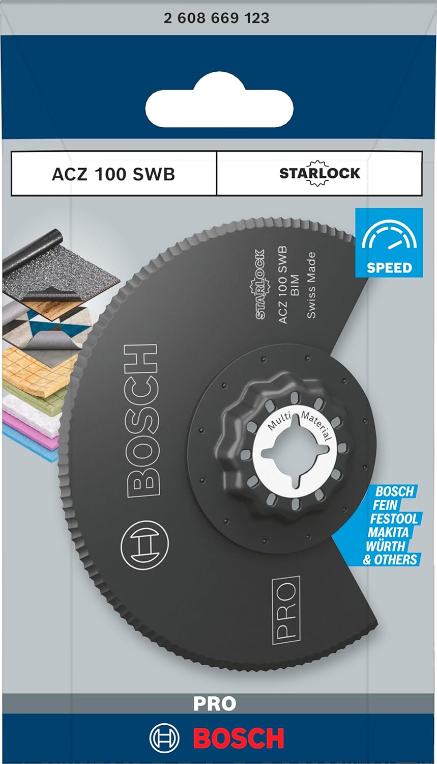 Bosch 1x PRO Multi Material ACZ 100 SWB Blatt für Multifunktionswerkzeuge (für Dachfilz, PS Polystyr
