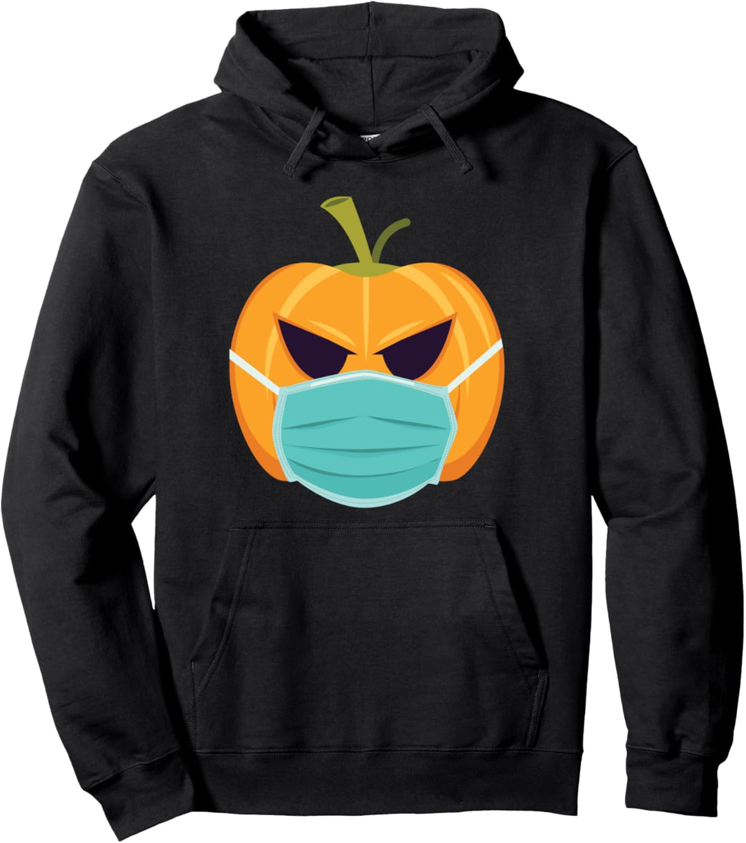 Pumpkin with face mask funny hilarious halloween costume Pullover Hoodie