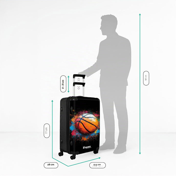 NoBoringSuitcases.com® Koffer XL Gross 77x51.5x28 cm Hartschale Reisekoffer 4 Rollen Leicht Koffer T