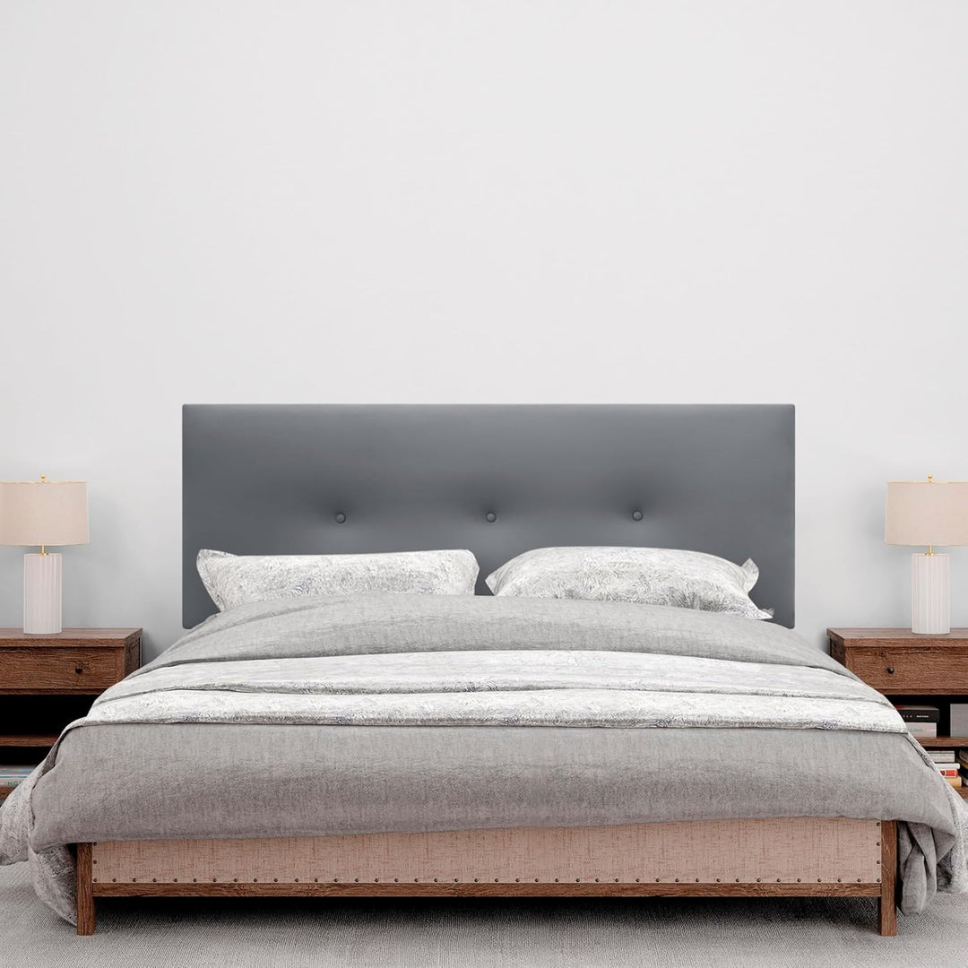 DHOME Kunstleder oder Acualine Stoff Kopfteil einfarbig mit Knöpfen gepolstert HIGH Range Luxus Bett