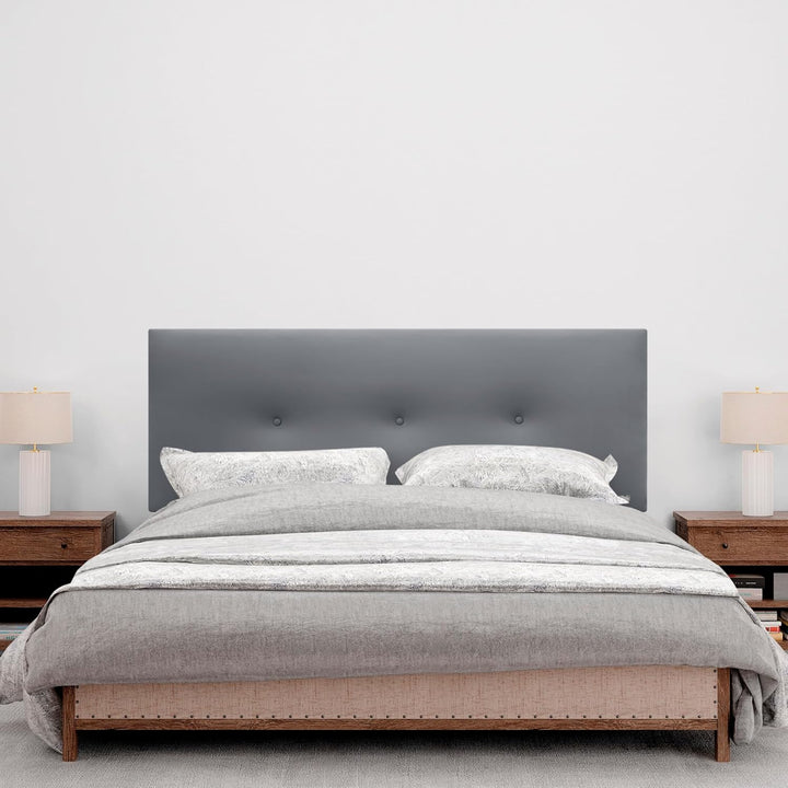 DHOME Kunstleder oder Acualine Stoff Kopfteil einfarbig mit Knöpfen gepolstert HIGH Range Luxus Bett