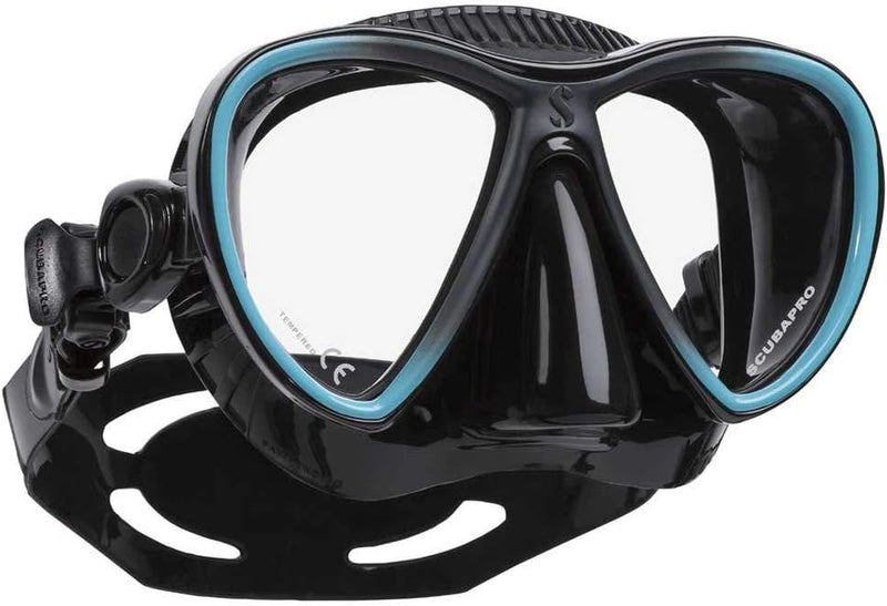 Scubapro Synergy Twin Mask with Comfort Strap schwarz/türkis, schwarz/türkis