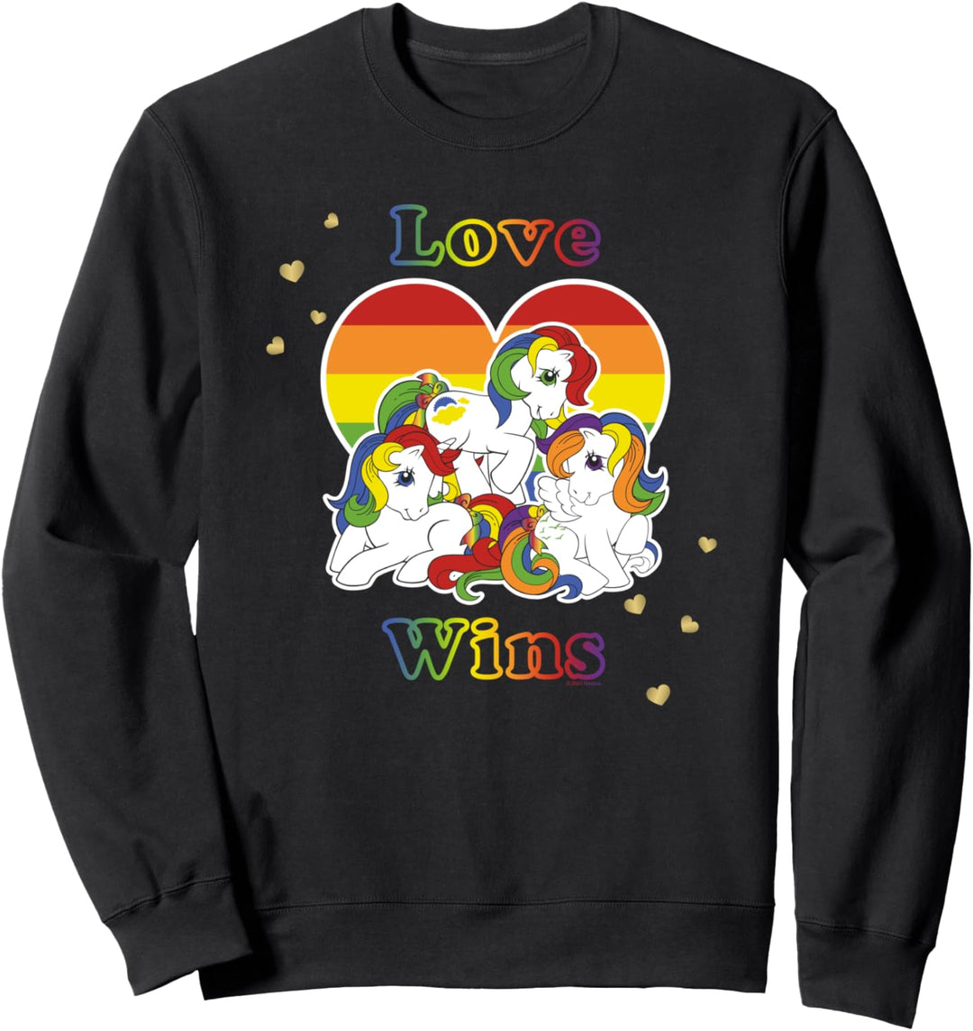 My Little Pony Rainbow Heart Ponies And Text Love Wins Sweatshirt