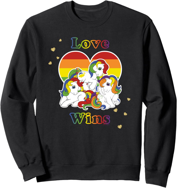My Little Pony Rainbow Heart Ponies And Text Love Wins Sweatshirt