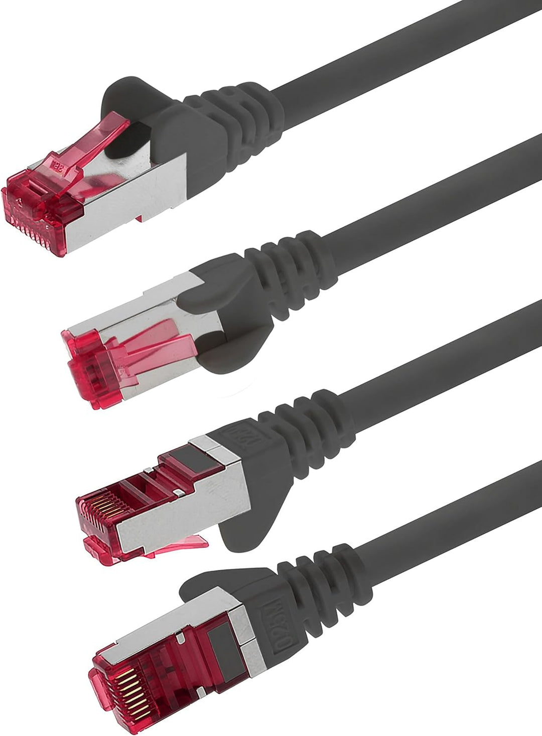 1aTTack.de 7,5m - schwarz - 10 Stück - Netzwerkkabel CAT6a (10Gb/s) S-FTP CAT 6a Lankabel - GHMT zer
