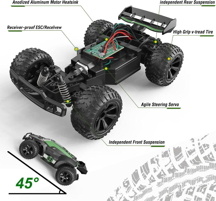 Kizeefun Ferngesteuertes Auto, 1:22 RC Autos für Kinder mit 360° Stunt Rennauto, 2.4GHz Fernsteuerun