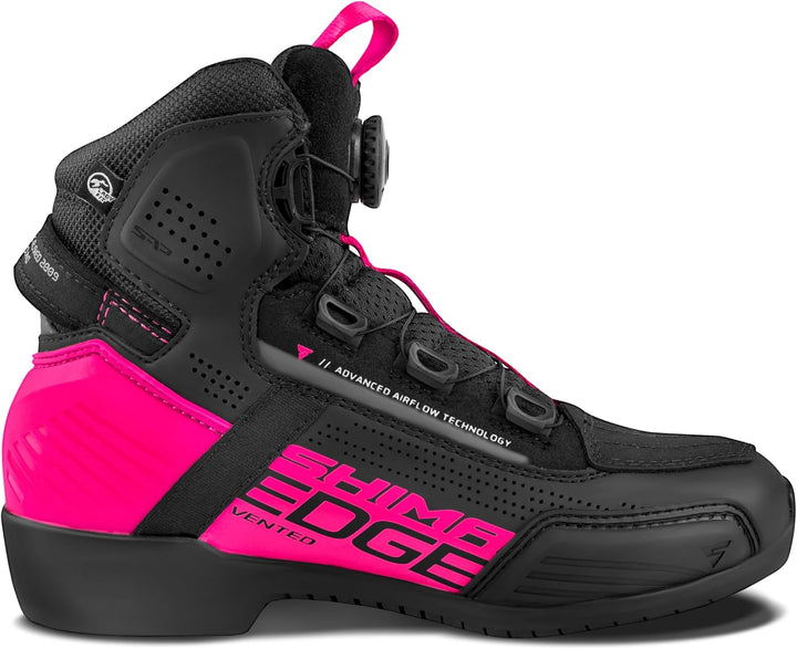 SHIMA EDGE VENTED Motorrad Schuhe Damen Leder Belüftet Motorradstiefel Protektoren Leder ATOP Rutsch