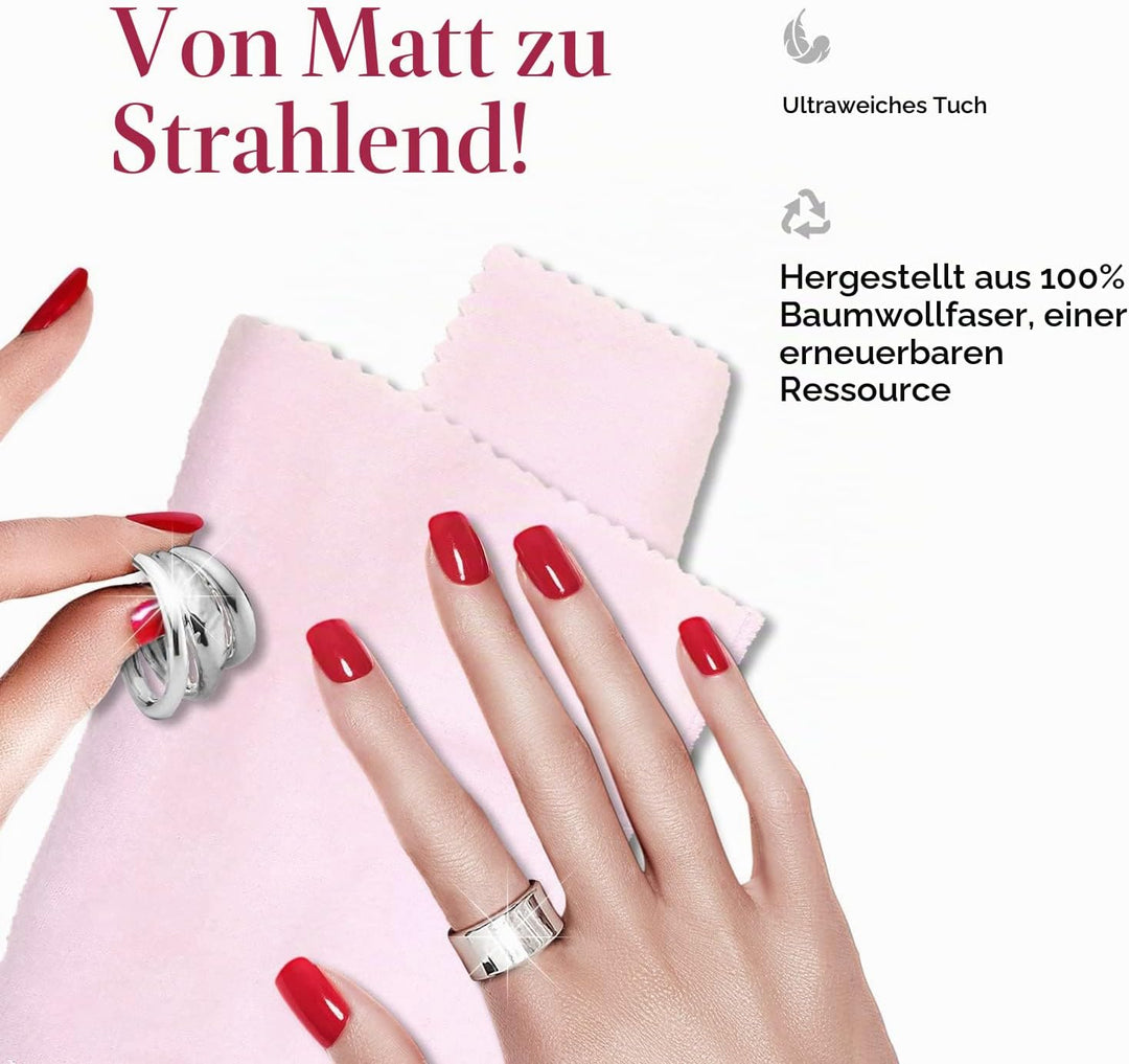 CONNOISSEURS Poliertuch für Goldschmuck | Schmuckreinigungstuch für die Schmuck Reinigung, Poliert u