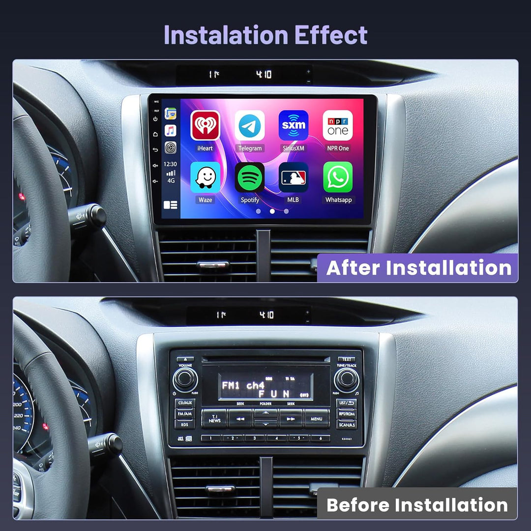 Hikity 4+64GB Android Radio Double Din 10.1 Inch Touch Bildschirm, Carplay Android Auto Radio with G