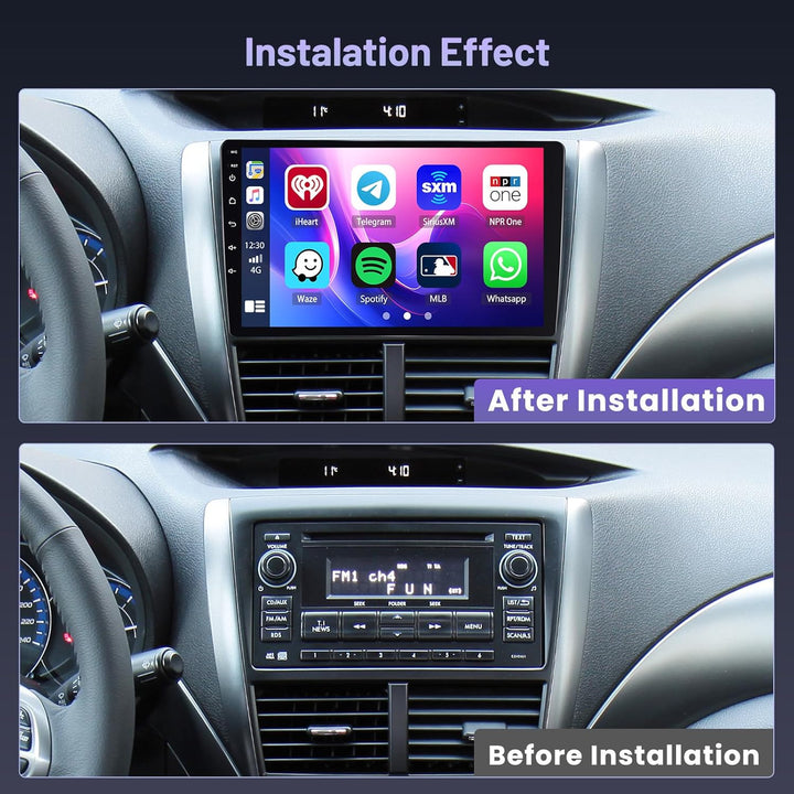 Hikity 4+64GB Android Radio Double Din 10.1 Inch Touch Bildschirm, Carplay Android Auto Radio with G
