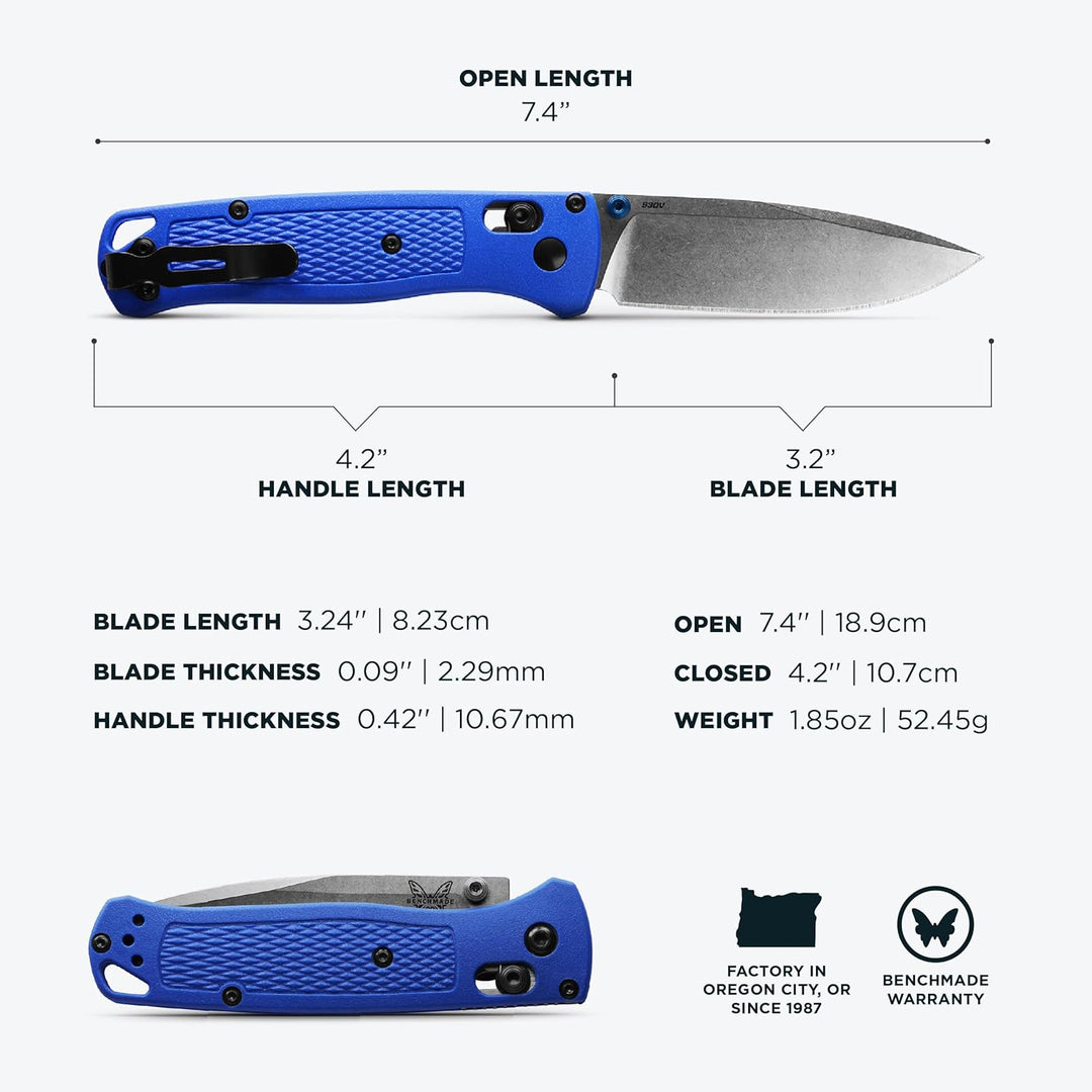 BENCHMADE Unisex Adult 535 Bugout, Blue, small
