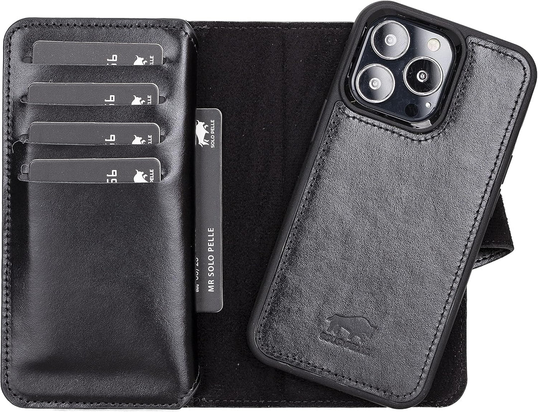 Solo Pelle Lederhülle kompatibel für iPhone 13 Pro Max in 6.7 Zoll abnehmbare Hülle (2in1) Harvard D