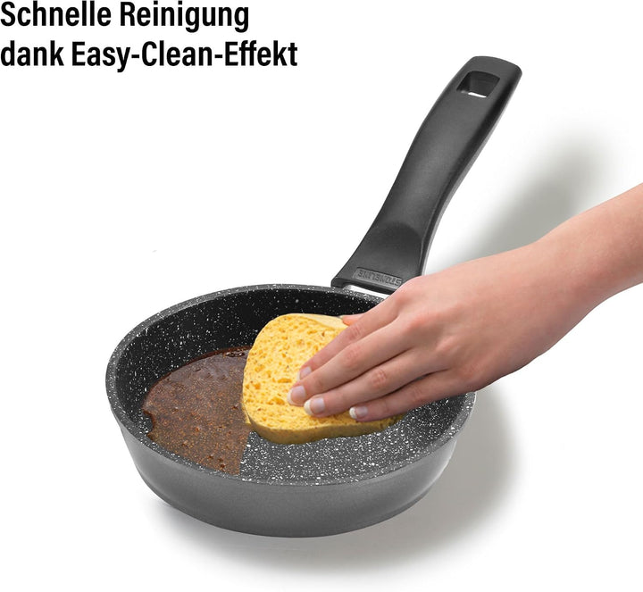 STONELINE Bratpfanne, 14 cm, antihaftbeschichtete Pfanne mit echten Steinpartikeln, alle Herdarten i