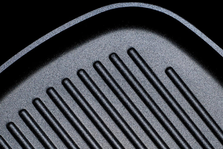 Woll Guss-Steakpfanne - viereckig, abnehmbarer Stiel, Induktion, Schwarz, 28 x 28 cm 28x28 cm, 4 cm