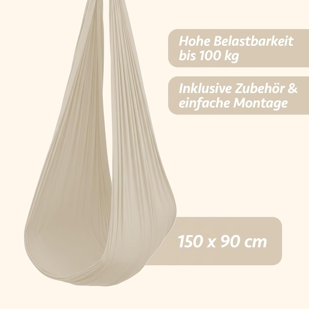 Hängeschaukel aus Nylon – 150x90cm – gemütliche Schaukel für Zuhause & Garten – bis 100kg – inkl. Mo