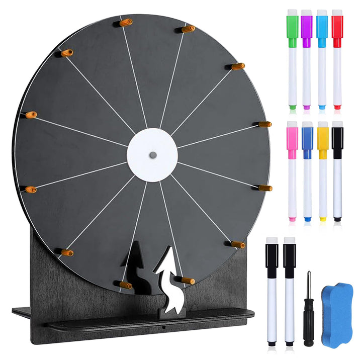 Grosses Glücksrad Set, 30cm Glücksrad Zum Drehen Mit Ständer Und Markierstift, Glücksrads Zum Selbst