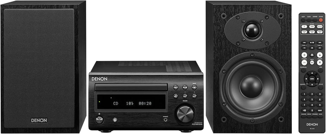 Denon D-M 41 DAB Kompaktes HiFi-System (2 x 30W Ausgangsleistung) Schwarz Schwarz HiFi Set, Schwarz
