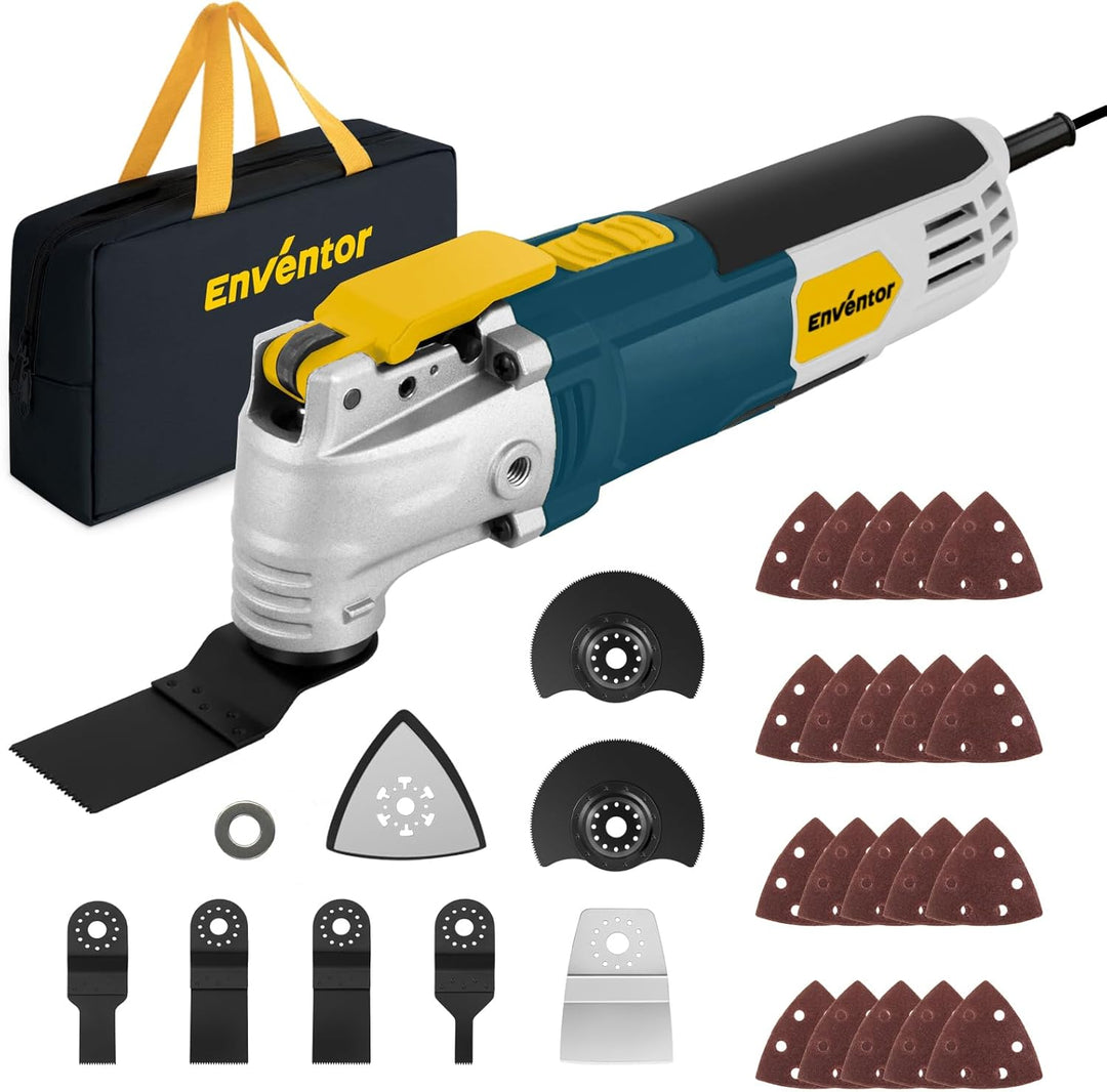 ENVENTOR Oszillationswerkzeug, 300W Multifunktionswerkzeug mit 28 Zubehör, 6 Variable Geschwindigkei