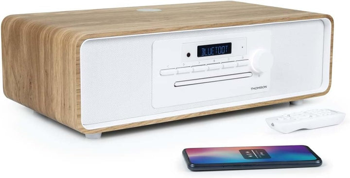 Bluetooth-Mikrosystem THOMSON Weiss und Schwarz FM/CD/MP3/USB-Radio, 60 W, Equalizer