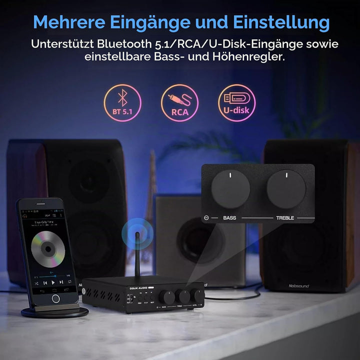 Douk Audio 300Wx2 HiFi Verstärker: TPA3255 Leistungsverstärker Bluetooth Empfänger Heim Stereo Verst