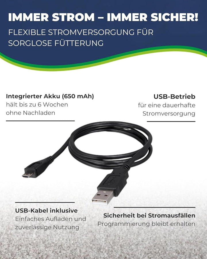 Hobby 10810 Easy Feeder, programmierbarer Futterautomat für Aquarien, blau-schwarz