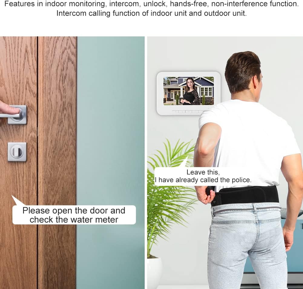 Video-Türsprechanlage Kit, 7" Live-Ansicht und Konversation, 5 Appartement Video-Intercomsysteem, 25