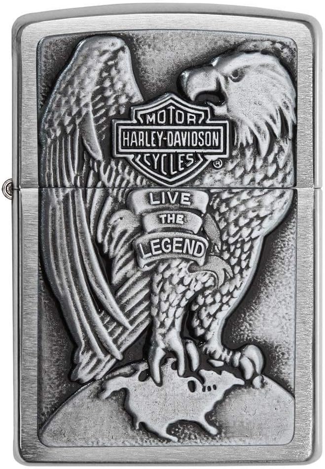 Zippo 2000083 Harley Davidson - Made in USA - Eagle & Globe - Chrome brushed