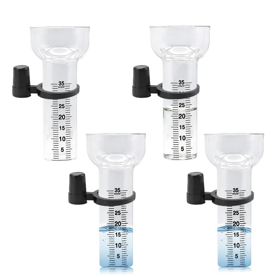 BAIFULAI 4 Stück Regenmesser: 35 mm Regenmesser Ersatzglas, Trichterförmiger Regenmesser Glas mit 4