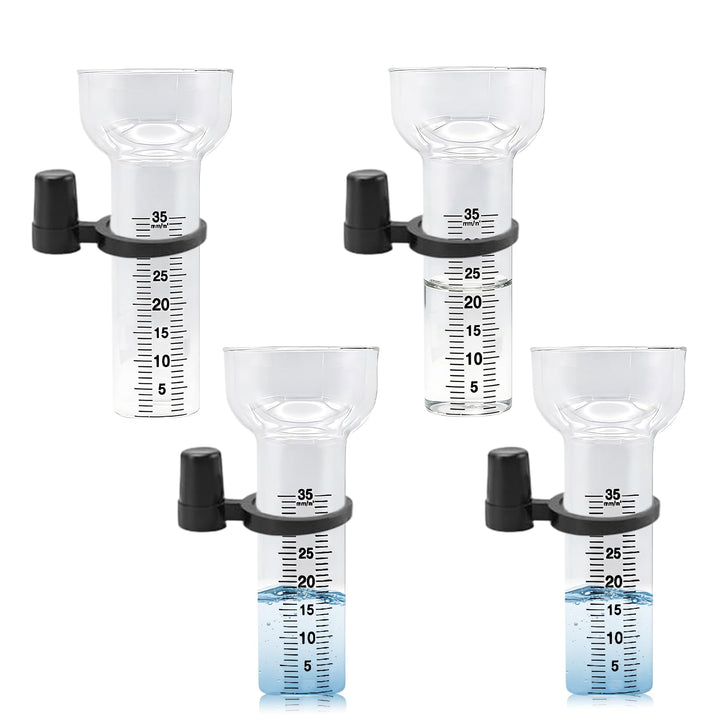 BAIFULAI 4 Stück Regenmesser: 35 mm Regenmesser Ersatzglas, Trichterförmiger Regenmesser Glas mit 4