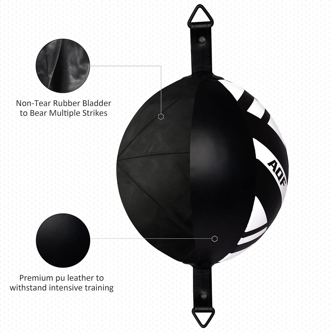AQF Boxen Doppelendball Rex Leder Boxbirne Set MMA Punchingball Erwachsene Training Speedball Set sc