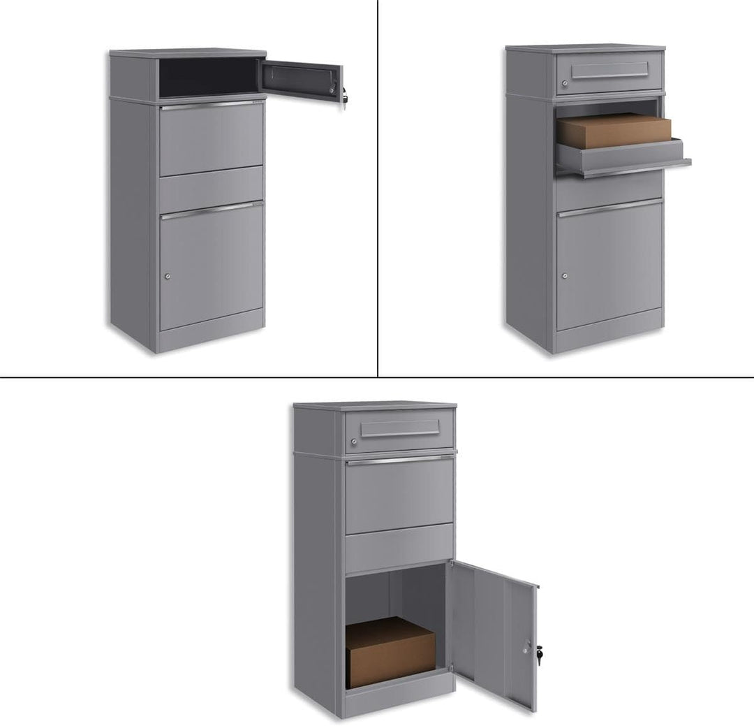 Metzler Briefkasten und Paketbox, Postbox rostfrei und massiv, Paketbriefkasten XXL, Standbriefkaste