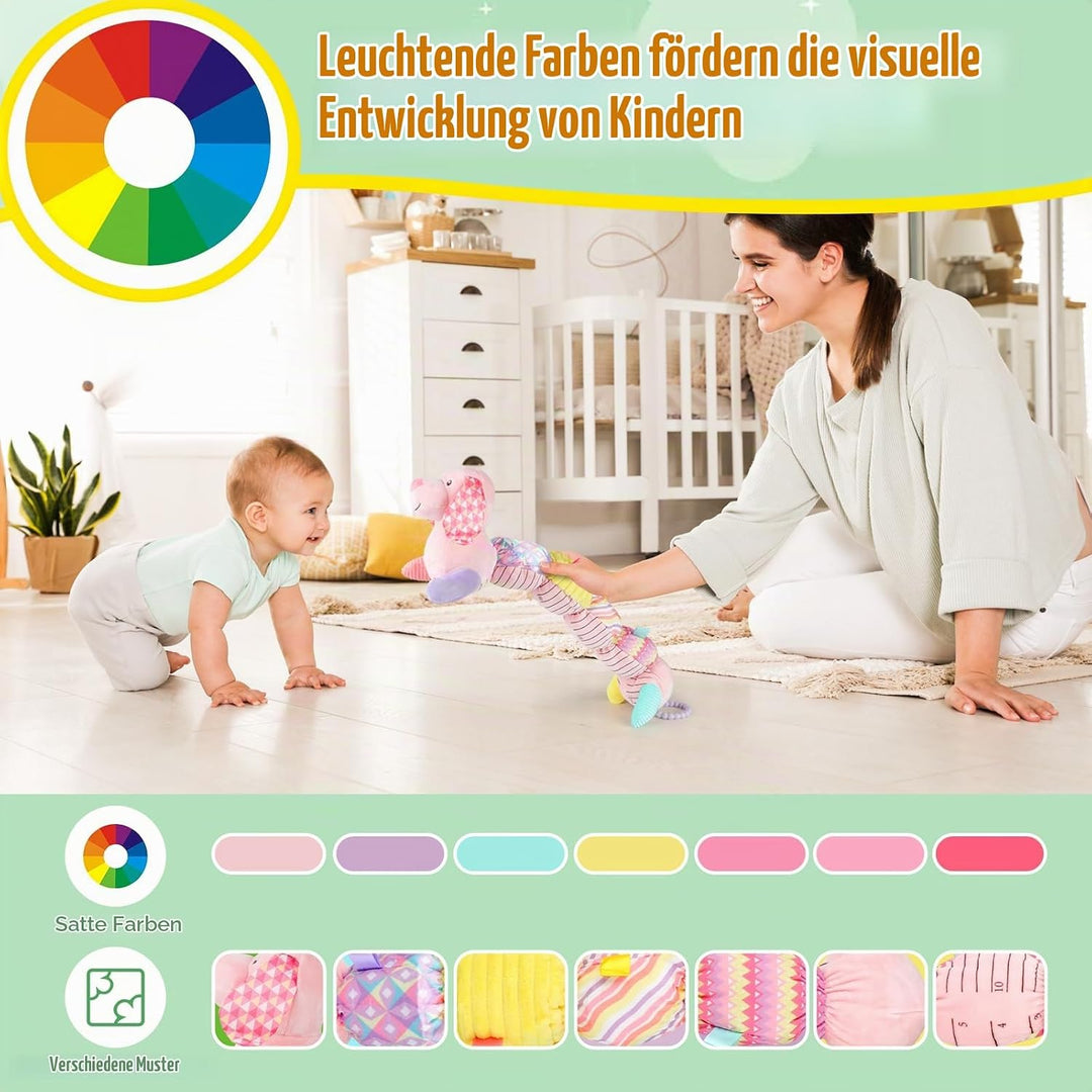 Musikalisches Raupe Spielzeug von für Babys, EnGiTores Raupe Plüschtier Spielzeug mit Knarren Rassel