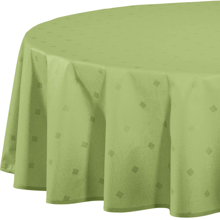 Erwin Müller abwaschbare Tischdecke, Tischwäsche Neuss im Rautendesign, grün Grösse rund 160 cm Ø -